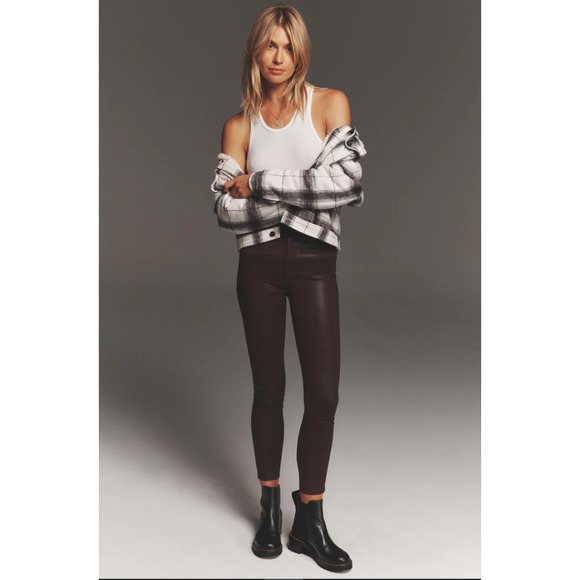 $198 MSRP JOES JEANS THE CHARLIE HIGH RISE SKINNY COATED ANKLE- DARK COCO BEAN - Picture 7 of 9